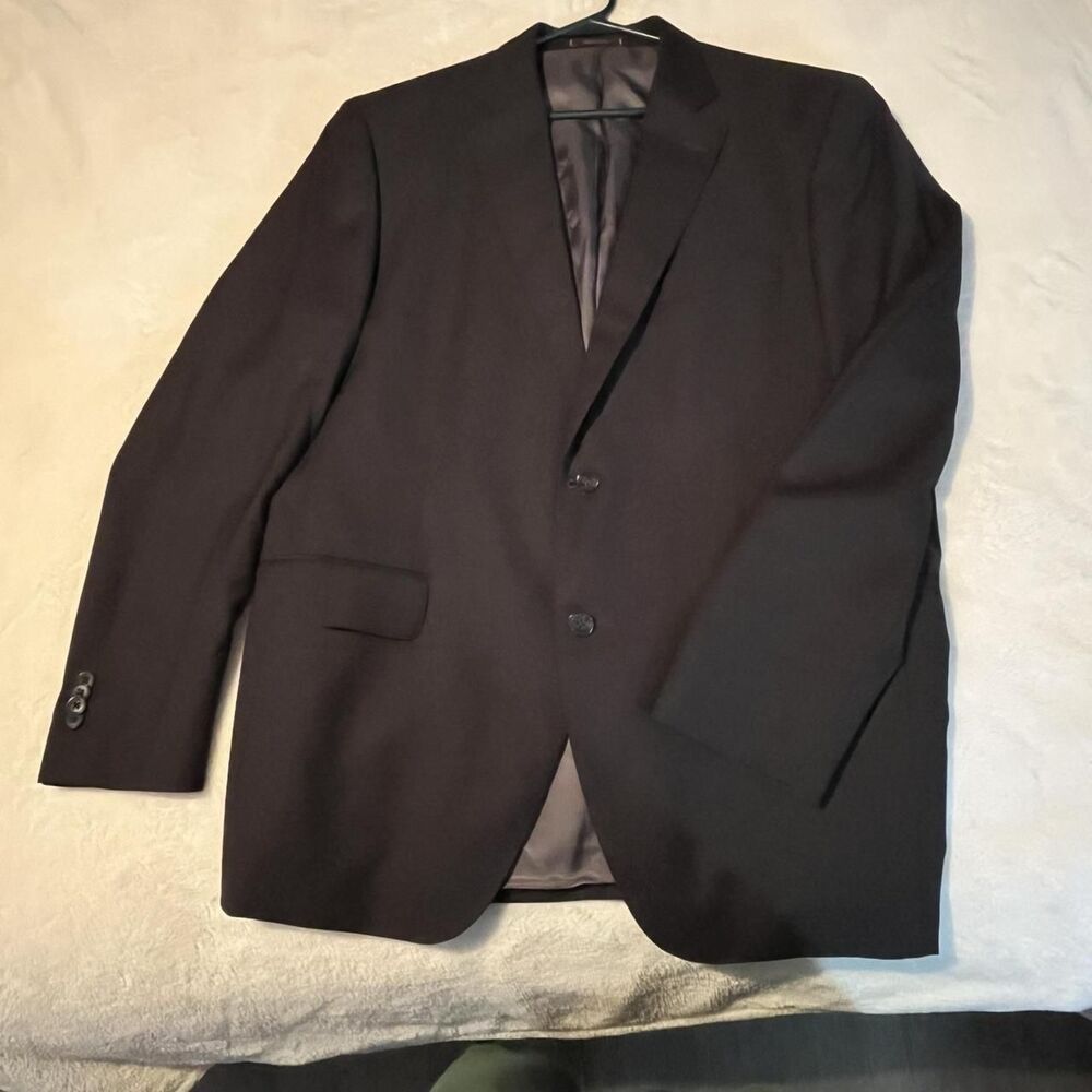Peter Millar Aqua Nanoluxe Mens Suit 42R Black Pea Coat Wool, Pants 37x31